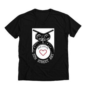 Large Premium V-Neck 302 Owl Tee